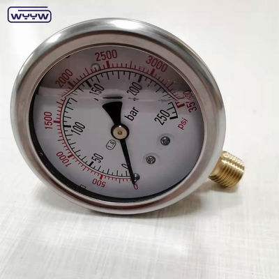 OEM для свободного промышленного манометра давления пневматический 1/4&quot;G радиальное соединение жидкость заполненный барный датчик давления 2,5&quot;