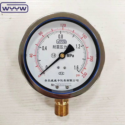 Новый продукт штыковой хромный корпус 1/2&quot;bsp радиальная входная стойка psi 4&quot; глицерин заполненный датчик давления манометр