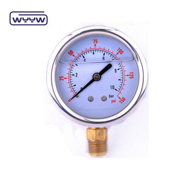 EN837-1 Глицерин 63mm 1psi 0- 600 Psi Npt 1/4 Oil Filled Pressure Gauge