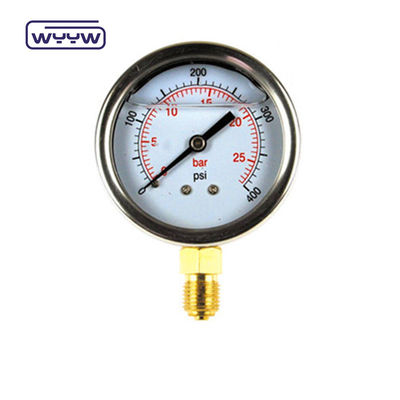 EN837-1 Глицерин 63mm 1psi 0- 600 Psi Npt 1/4 Oil Filled Pressure Gauge