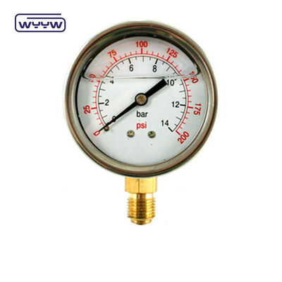 EN837-1 Глицерин 63mm 1psi 0- 600 Psi Npt 1/4 Oil Filled Pressure Gauge