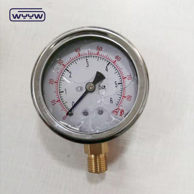 Высококачественный латунный соединение 1/4 &quot;BSP двойной шкалы бар Psi EN837-1 Accurac 1.6 жидкость заполненный датчик давления