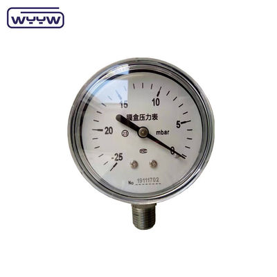 MMWC &amp; Mbar 63mm Капсула Манометр давления Нержавеющая сталь Материал