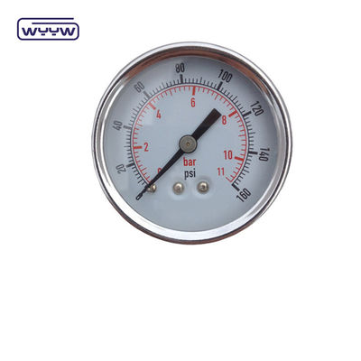 Сухое использование Без масла Заднего монтажа Дальномер 160 Psi воздух 60 мм SS Дальномер