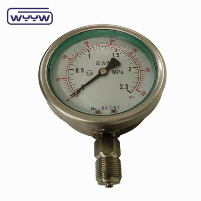 Байонт Kgf/Cm2 Psi 4&quot; жидкостью заполненный датчик давления Нижнее соединение