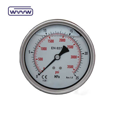высококачественный аксиальный манометр MPa/bar/kg Задняя связь 60mm полный 304ss стальной датчик давления