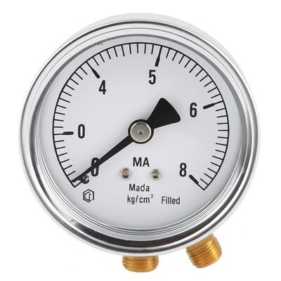 2.5 Inch Glycerin Filled Radial Pressure Gauge with Dual Scale for Accurate Low-Pressure Measurement