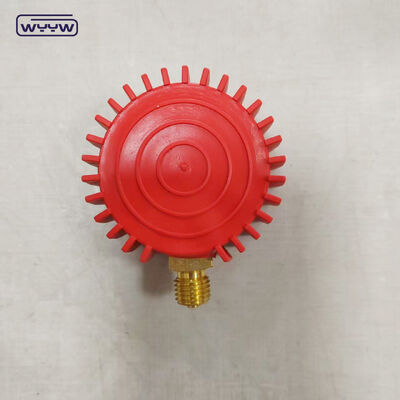 50mm Red Color Case Gas Pressure Gauge W0.6MPa Range Manometer With Rubber Cover