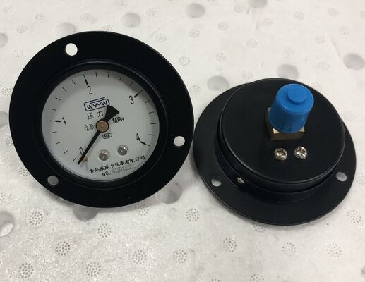 63 мм Диал Черный стальной корпус Передний фланцевый датчик с 0-4MPa диапазона панель монтаж манометр